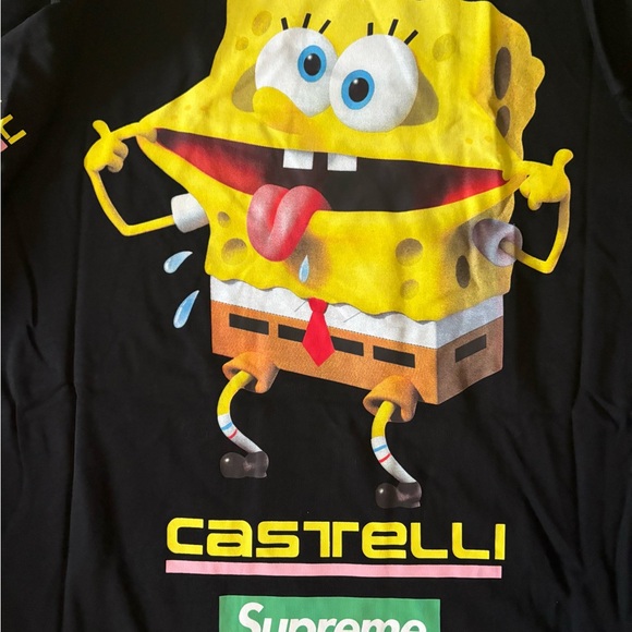 Supreme SpongeBob Castelli Racing L/S Tee Black Size Men’s XL - Picture 5 of 5